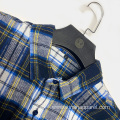 Fashion Autumn Casual Gray And Blue Flannel Shirt